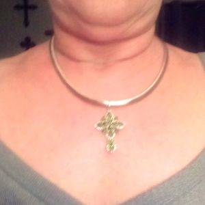Omega necklace w/ large Chrome Diaposide
